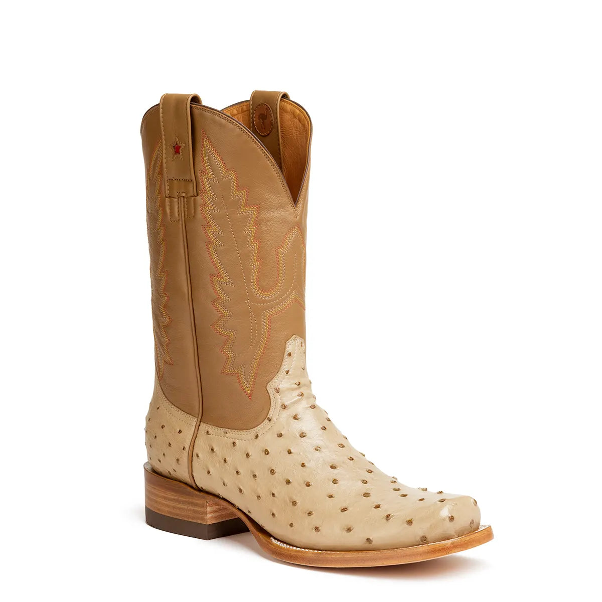 Ostrich cowboy 2025 boots square toe