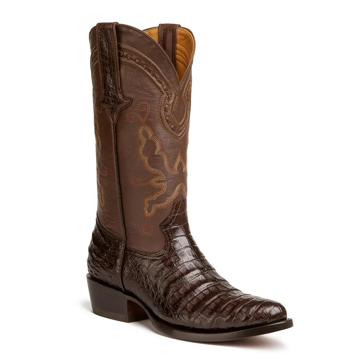 Harris Caiman Belly Classic Western Boot Brown Gavel Boots