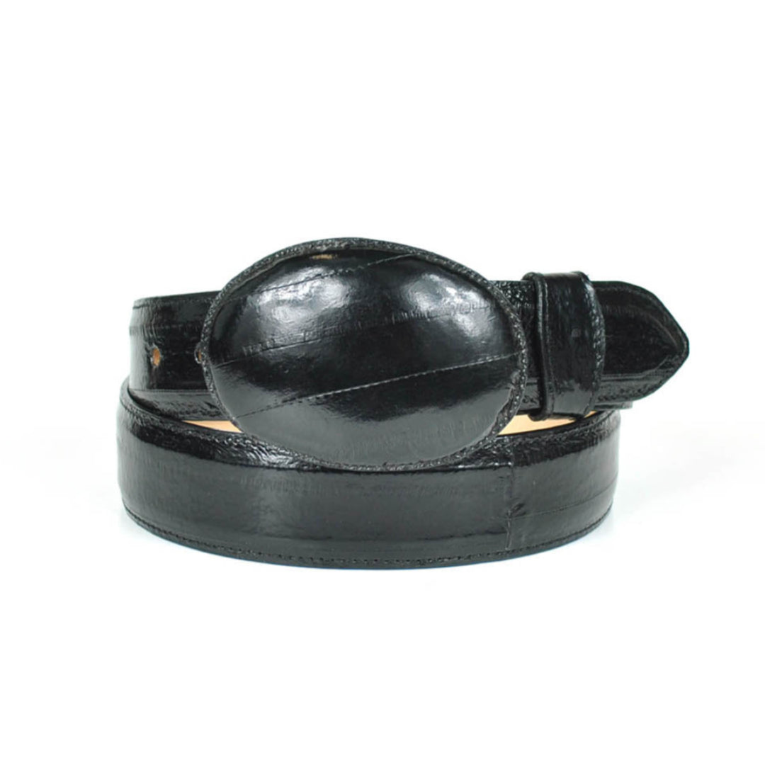 Genuine Eel Skin Cowboy Belt Black Eel Skin Belt | Authentic Western Style main image 3