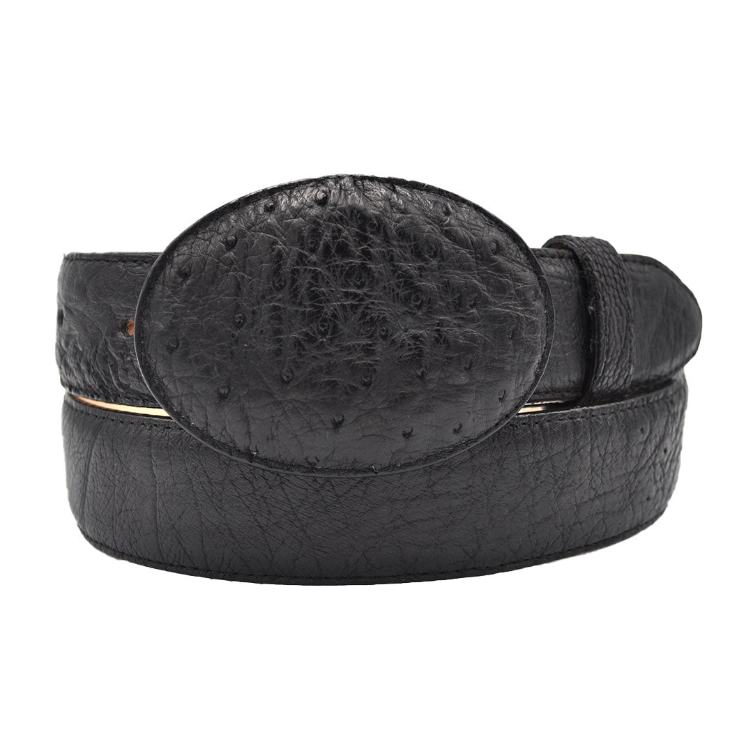 Westport Men's Black Ostrich Belt