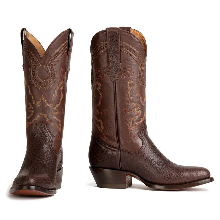 Bota western clásica de cuero de toro Marcos - Marrón