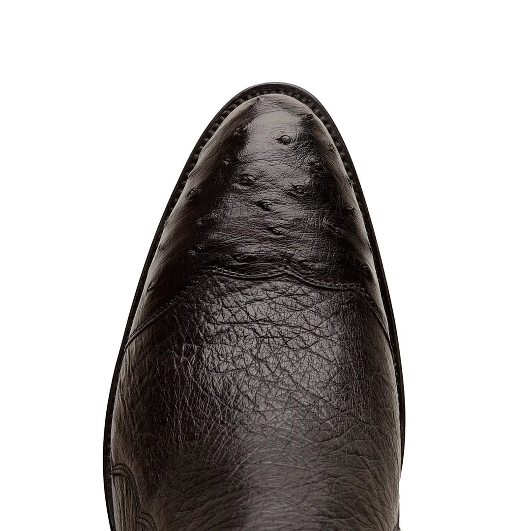 Bota Western Clásica de Avestruz Hidalgo de 4 piezas - Negra