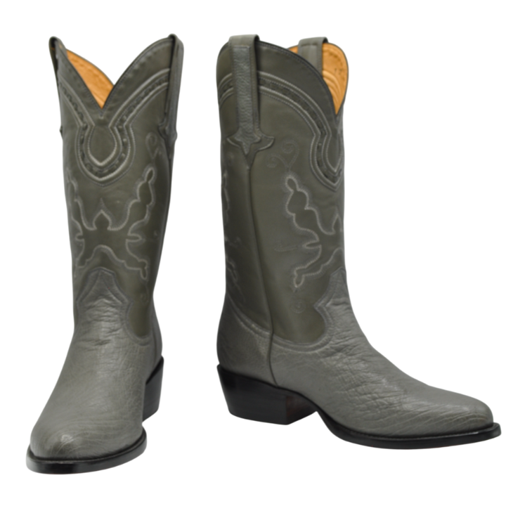Travis Smooth Ostrich Classic Western Boot - Grey