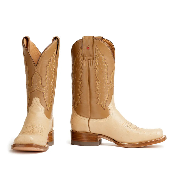 Bota de Avestruz Liso Arroyo Stockman punta cuadrada - Oryx