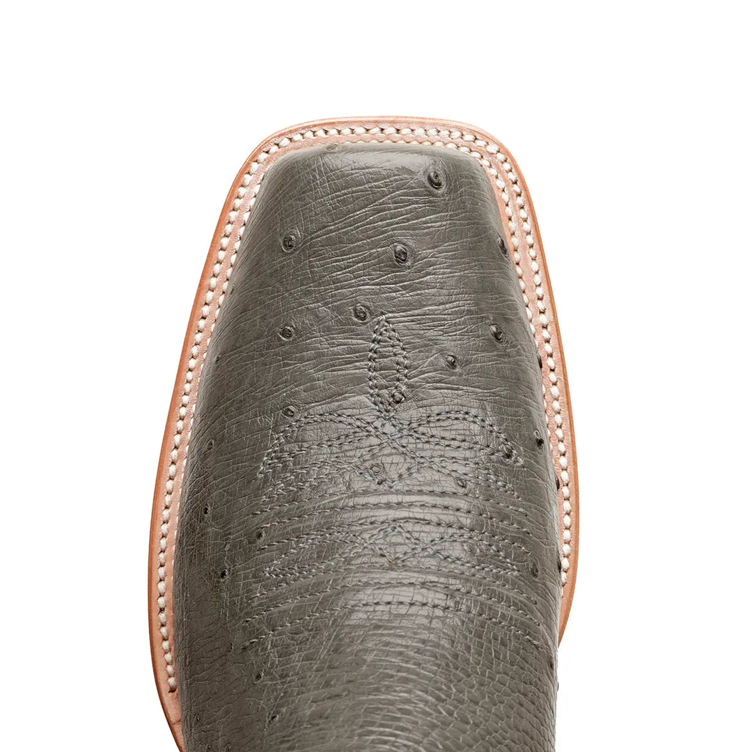 Bota de Avestruz Liso Arroyo Stockman Punta Cuadrada - Gris