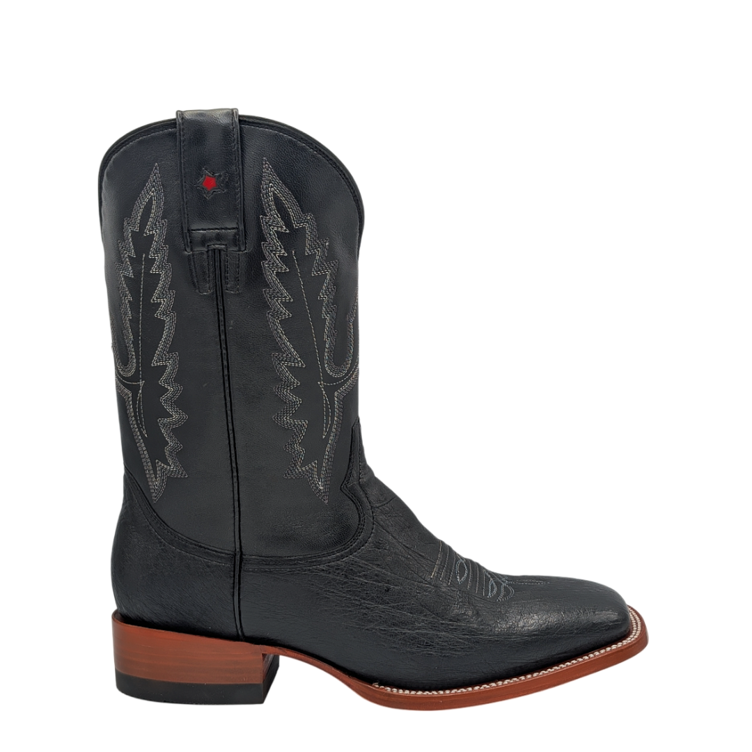 Diego Smooth Ostrich Rodeo Boots - Black
