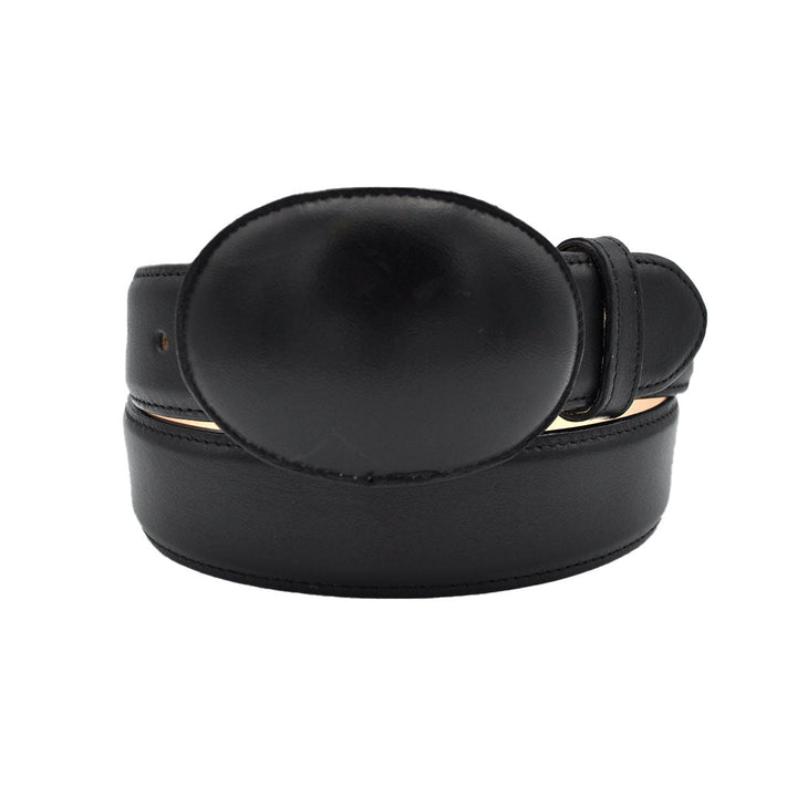 Gavel Cinturón Western de piel de cabra - Negro