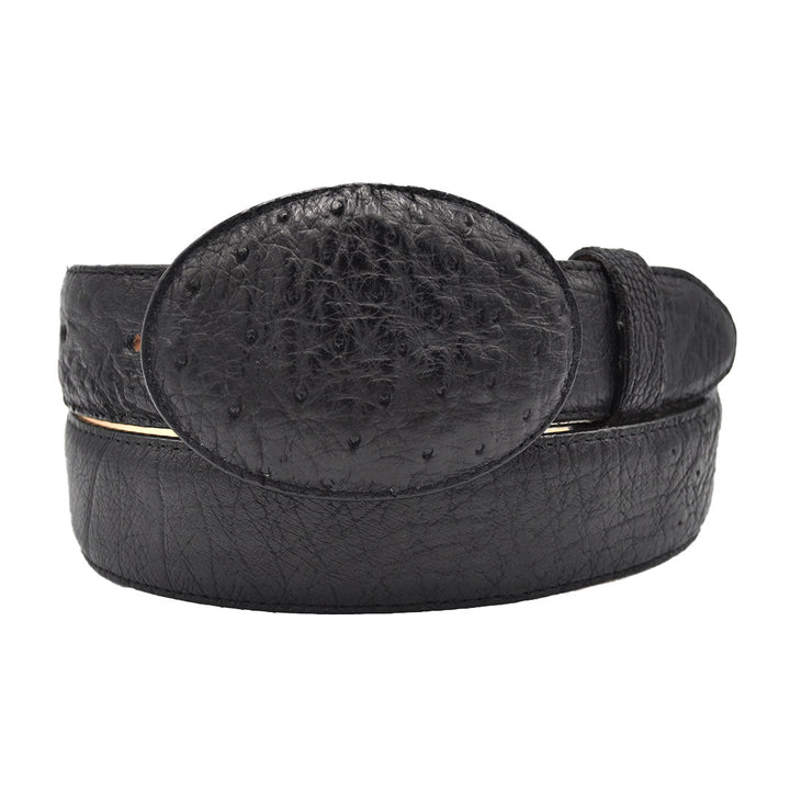 Gavel Cinturón Western Avestruz Liso - Negro