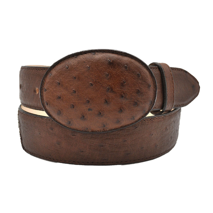 Gavel Cinturón Western Avestruz Liso - Tabaco