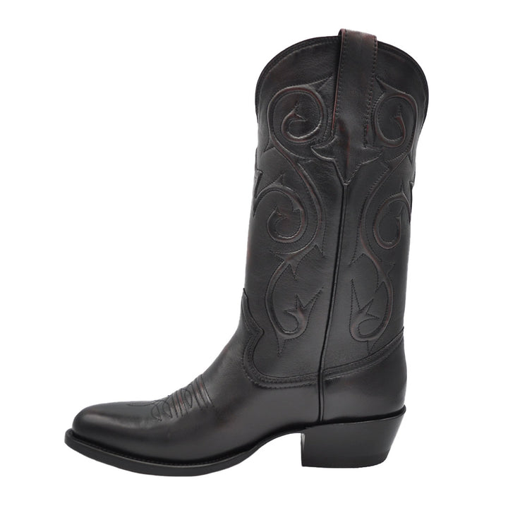 Bota Western Clásica de Cabra Denton - Cereza Negra