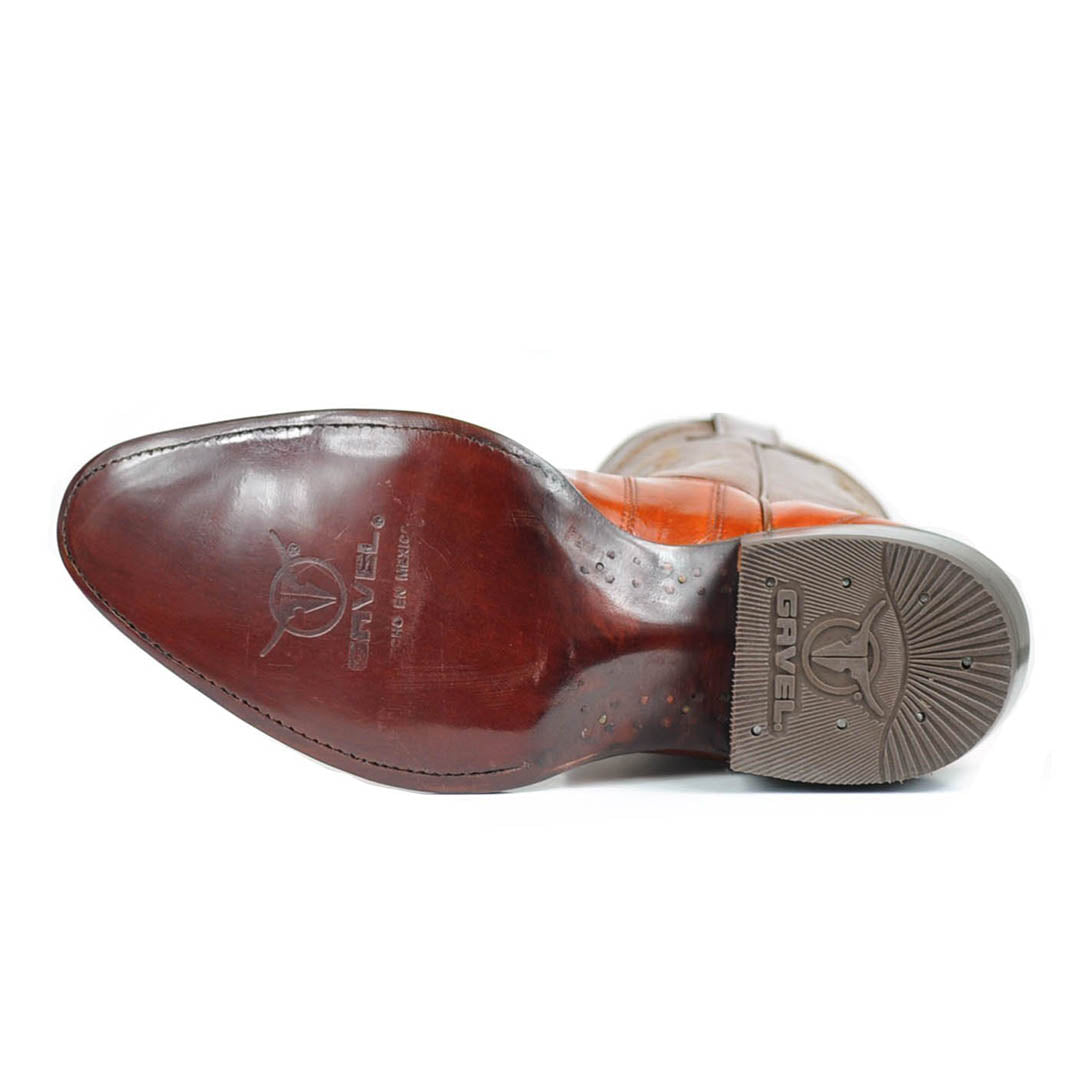 Bota Western clásica de piel de anguila Patricio - Miel