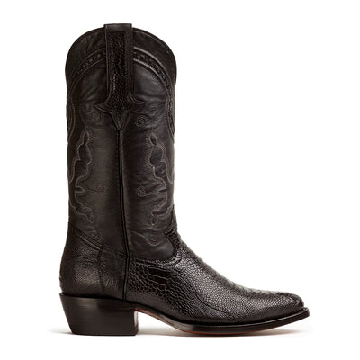 Bota Western Clásica de Pata de Avestruz Collin - Negra