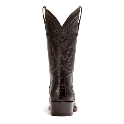 Bota Western Clásica de Pata de Avestruz Collin - Negra
