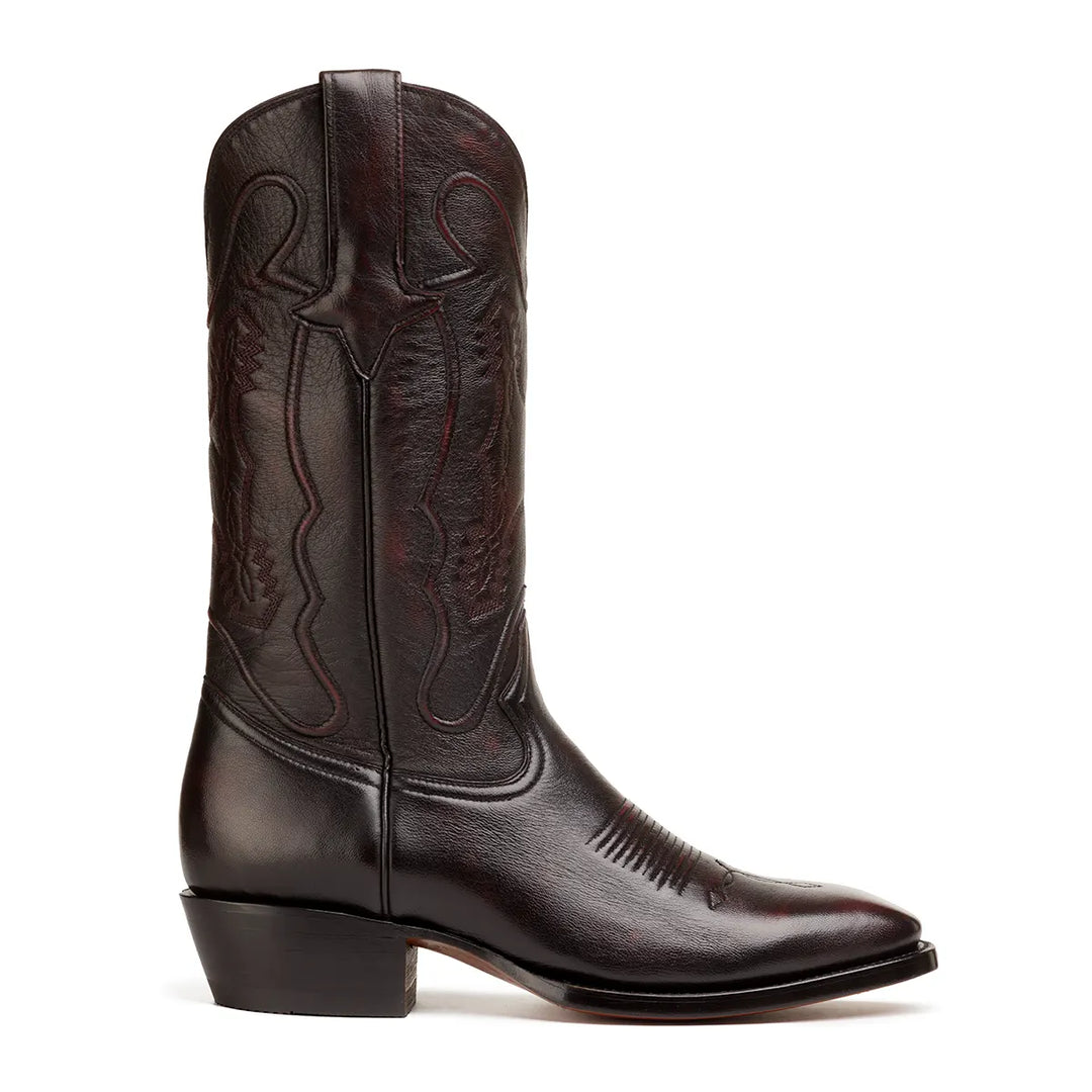 Bota de punta francesa de cabra Santana - Cereza negra