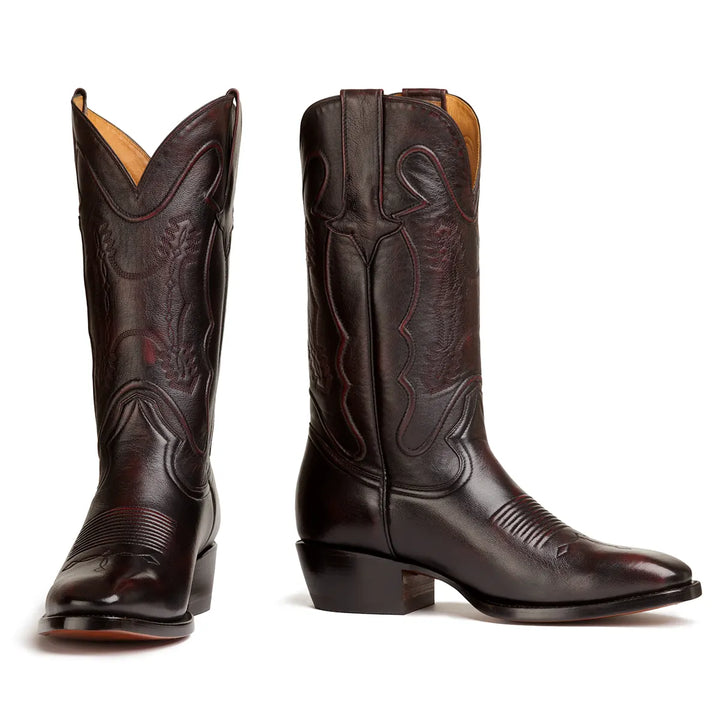 Bota de punta francesa de cabra Santana - Cereza negra
