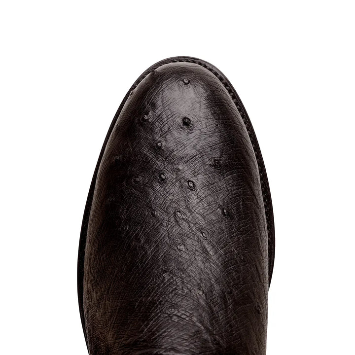 Bota Roper de Avestruz Liso Galveston - Negra
