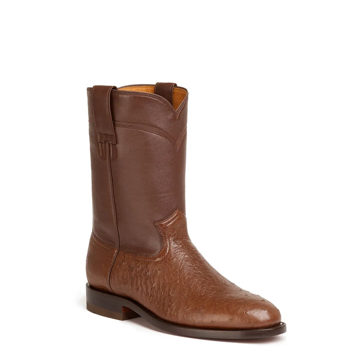 Bota Roper de Avestruz Liso Galveston - Tabaco