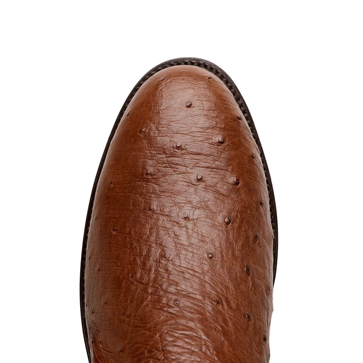 Bota Roper de Avestruz Liso Galveston - Tabaco