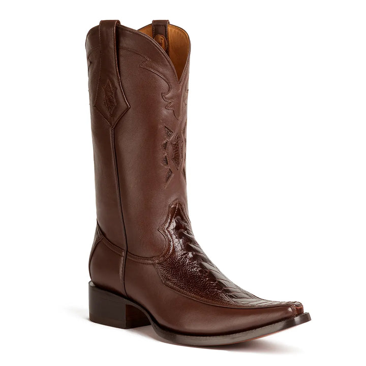 Bota de pata de avestruz Gamez Spanish Toe - Marrón