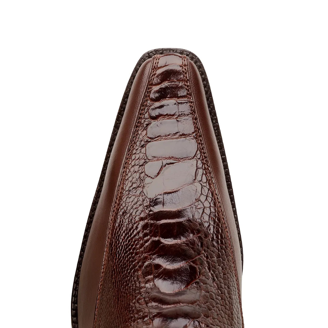 Bota de pata de avestruz Gamez Spanish Toe - Marrón