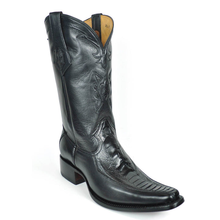 Bota de pata de avestruz Gamez Spanish Toe - Negra