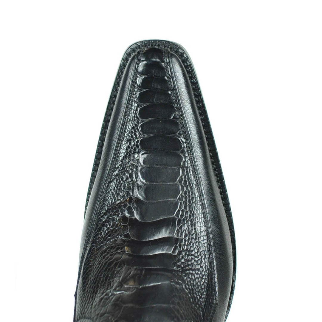 Bota de pata de avestruz Gamez Spanish Toe - Negra