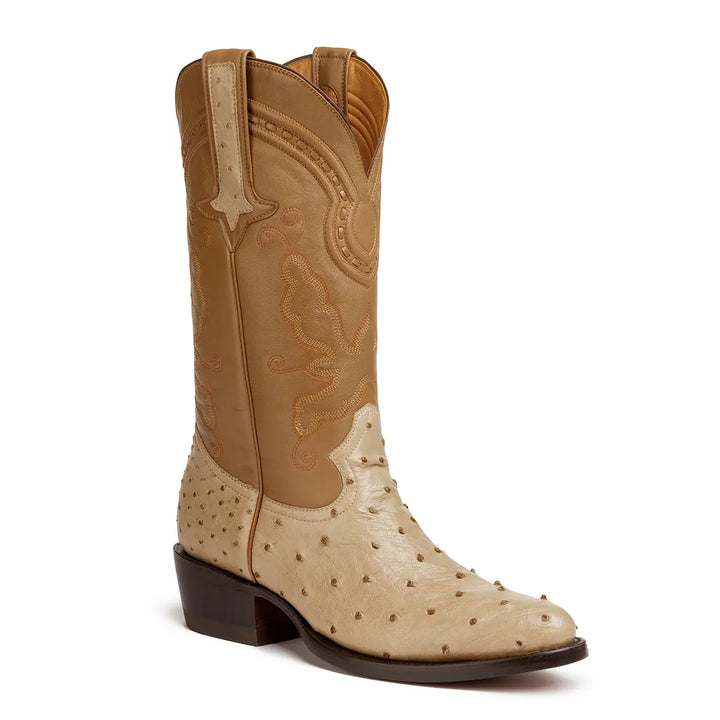 Bota clásica de avestruz Cameron Full Quill - Oryx