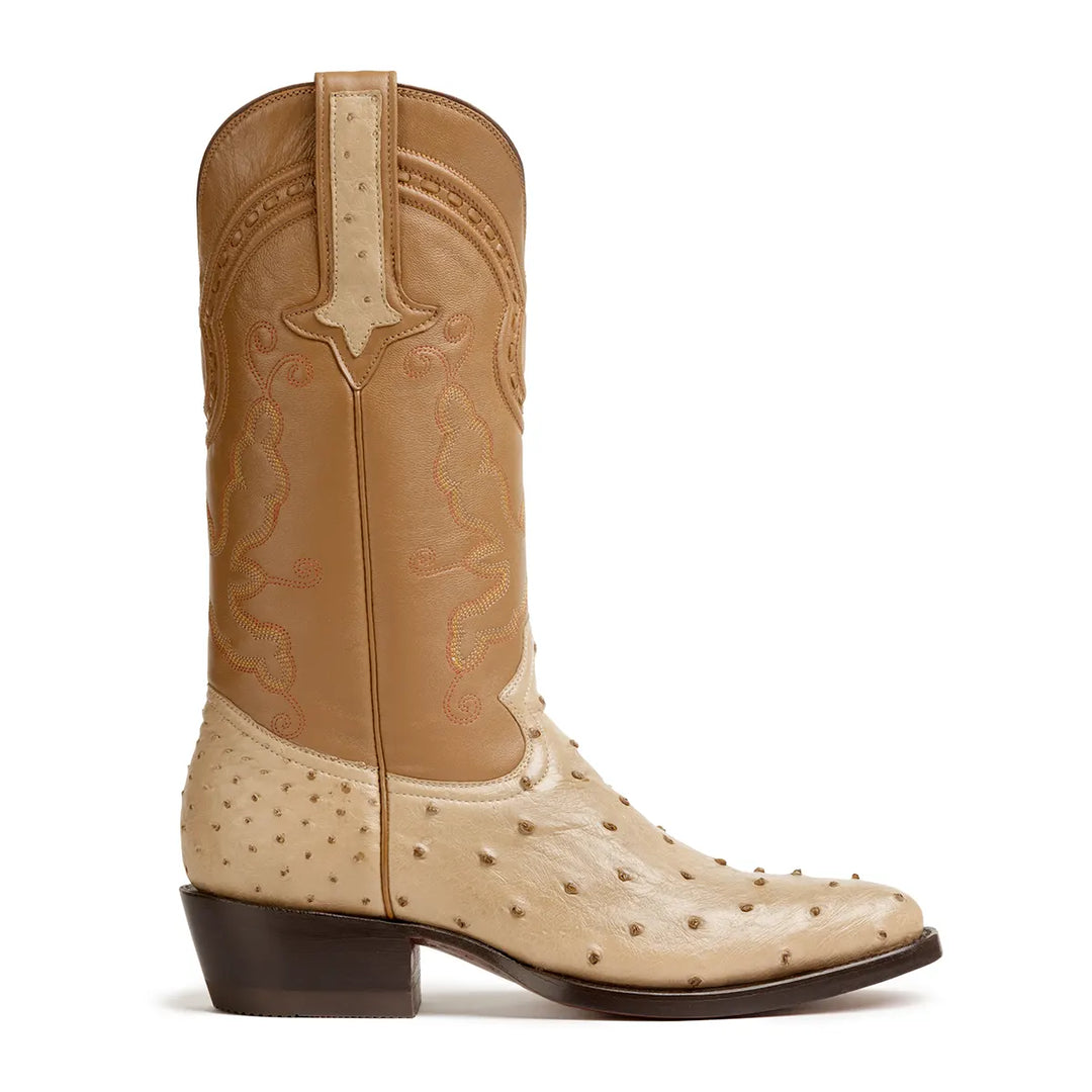 Bota clásica de avestruz Cameron Full Quill - Oryx