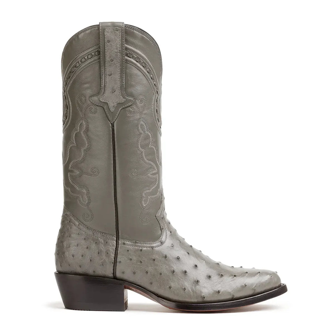 Bota Western Cameron Full Quill Ostrich Classic - Gris