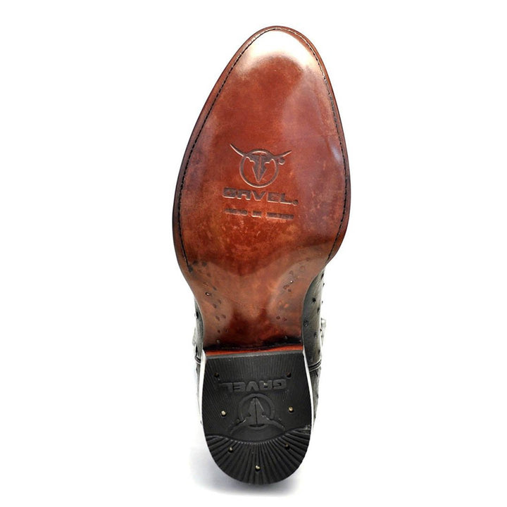 Bota Western Cameron Full Quill Ostrich Classic - Negra