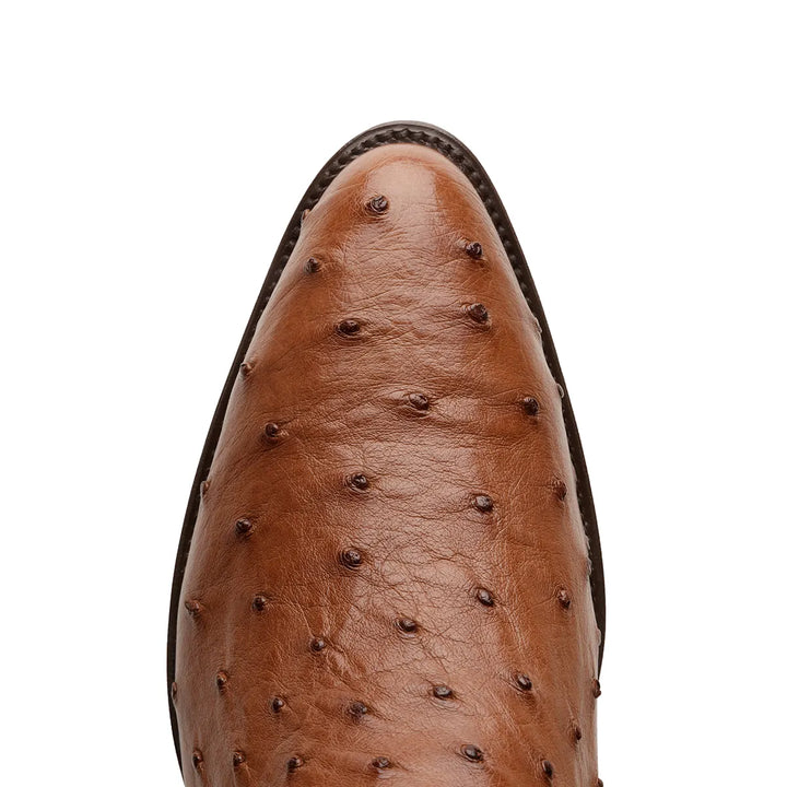 Bota clásica de avestruz Cameron Full Quill - Marrón tabaco