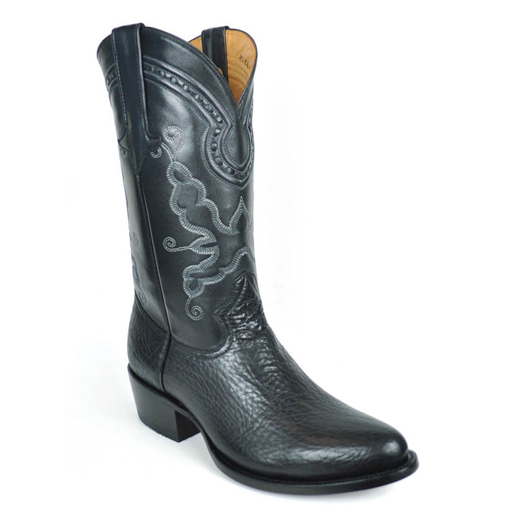 Bota western clásica de cuero de toro Marcos - Negra