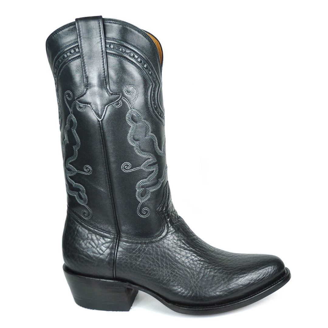Bota western clásica de cuero de toro Marcos - Negra
