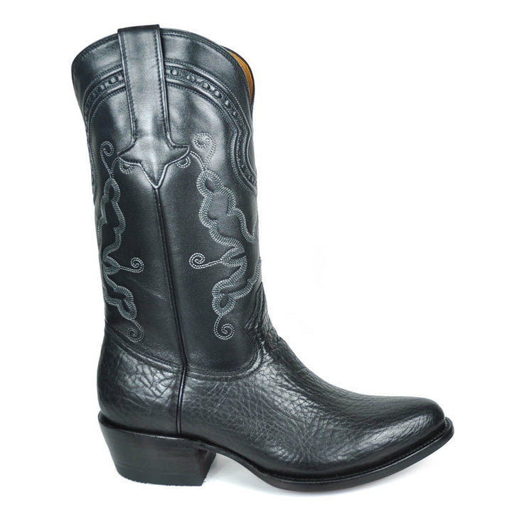 Bota western clásica de cuero de toro Marcos - Negra