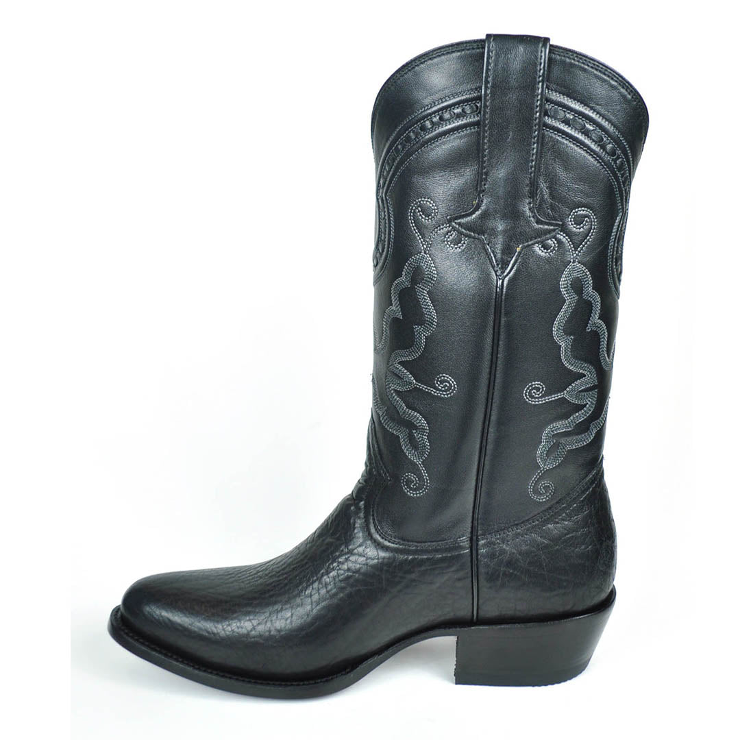Bota western clásica de cuero de toro Marcos - Negra