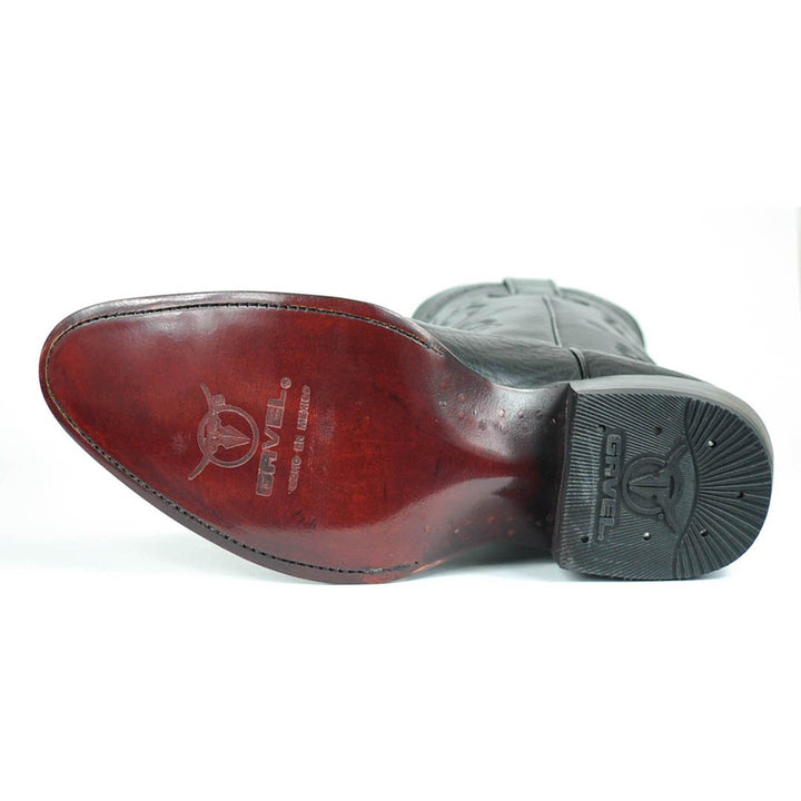 Bota western clásica de cuero de toro Marcos - Negra