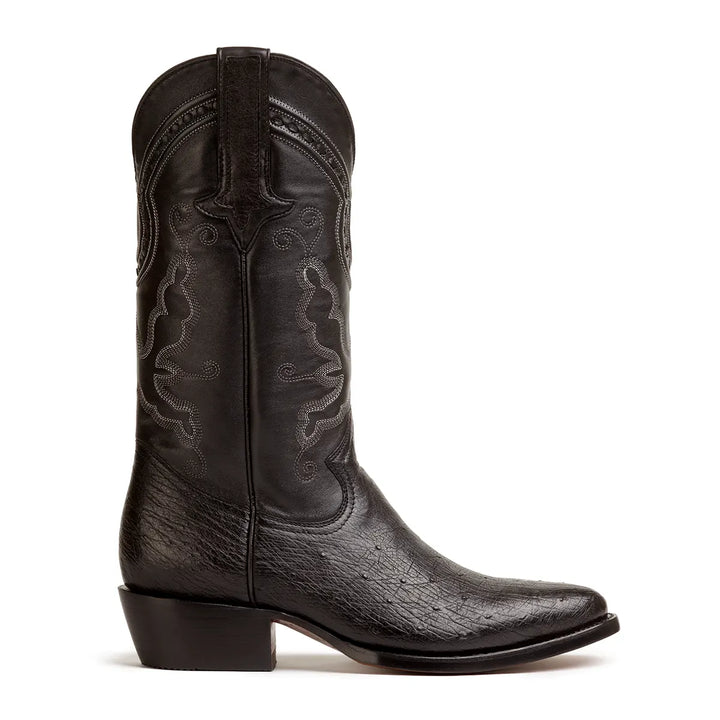 Bota clásica de avestruz Travis - Negra