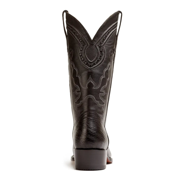 Bota clásica de avestruz Travis - Negra
