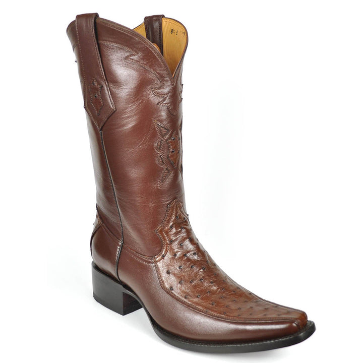 Vela Avestruz Spanish Toe Bota - Tabaco