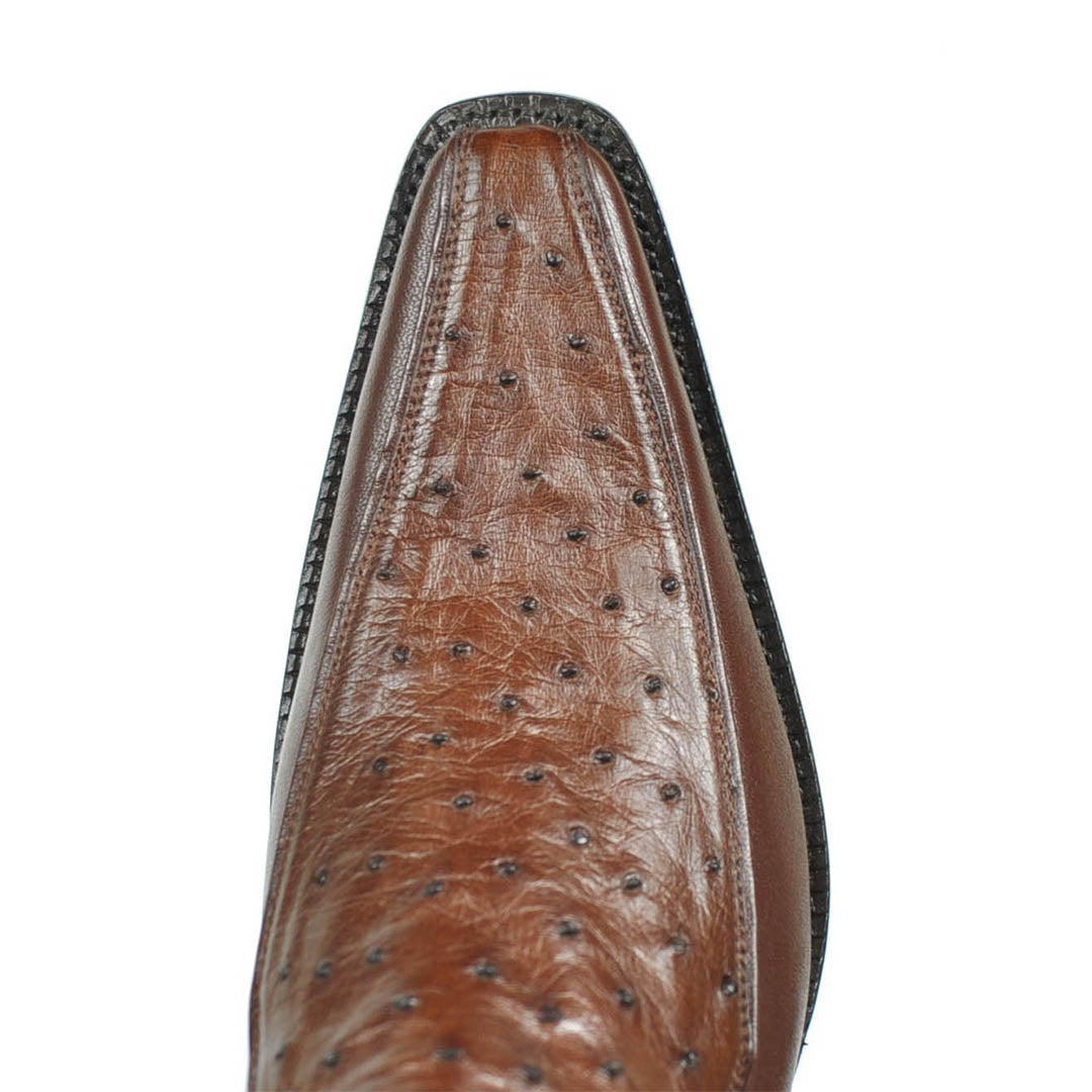 Vela Avestruz Spanish Toe Bota - Tabaco