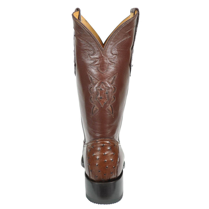 Vela Avestruz Spanish Toe Bota - Tabaco