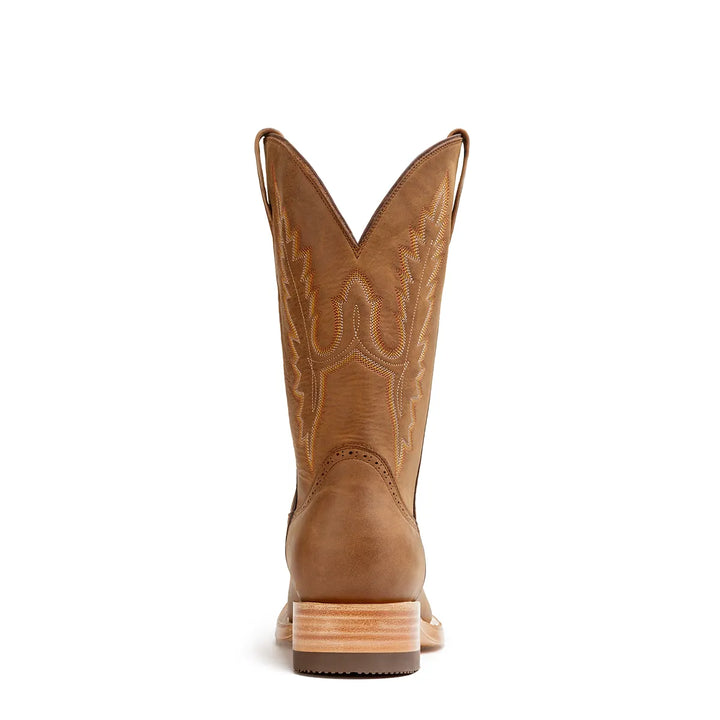 Alamo Pieles Desgastadas Stockman Bota de Punta Cuadrada - Tabaco