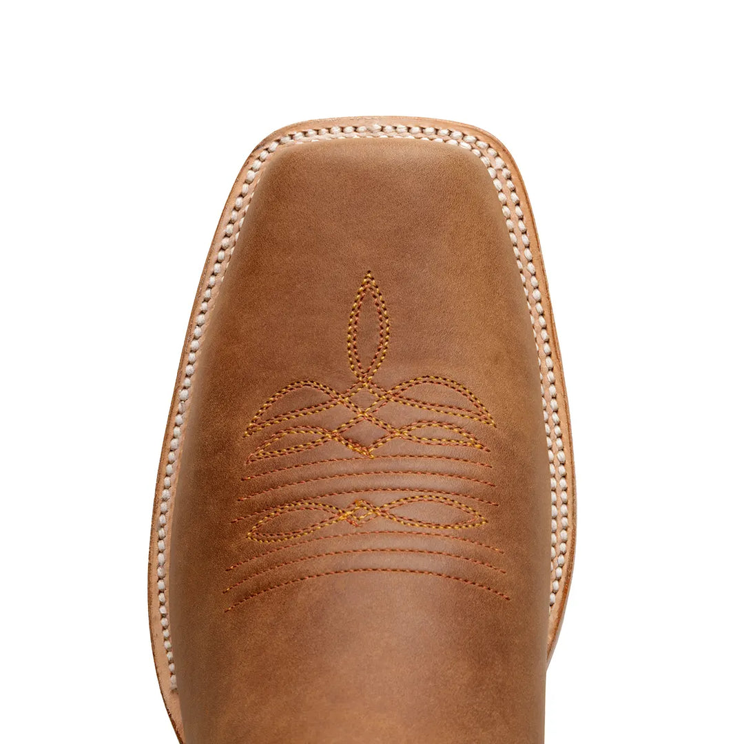 Alamo Pieles Desgastadas Stockman Bota de Punta Cuadrada - Tabaco