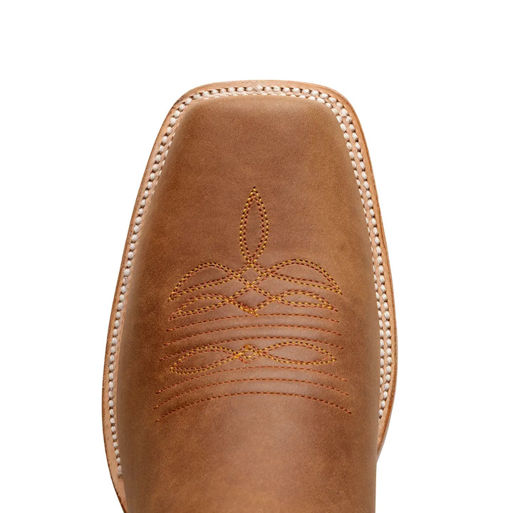 Alamo Pieles Desgastadas Stockman Bota de Punta Cuadrada - Tabaco