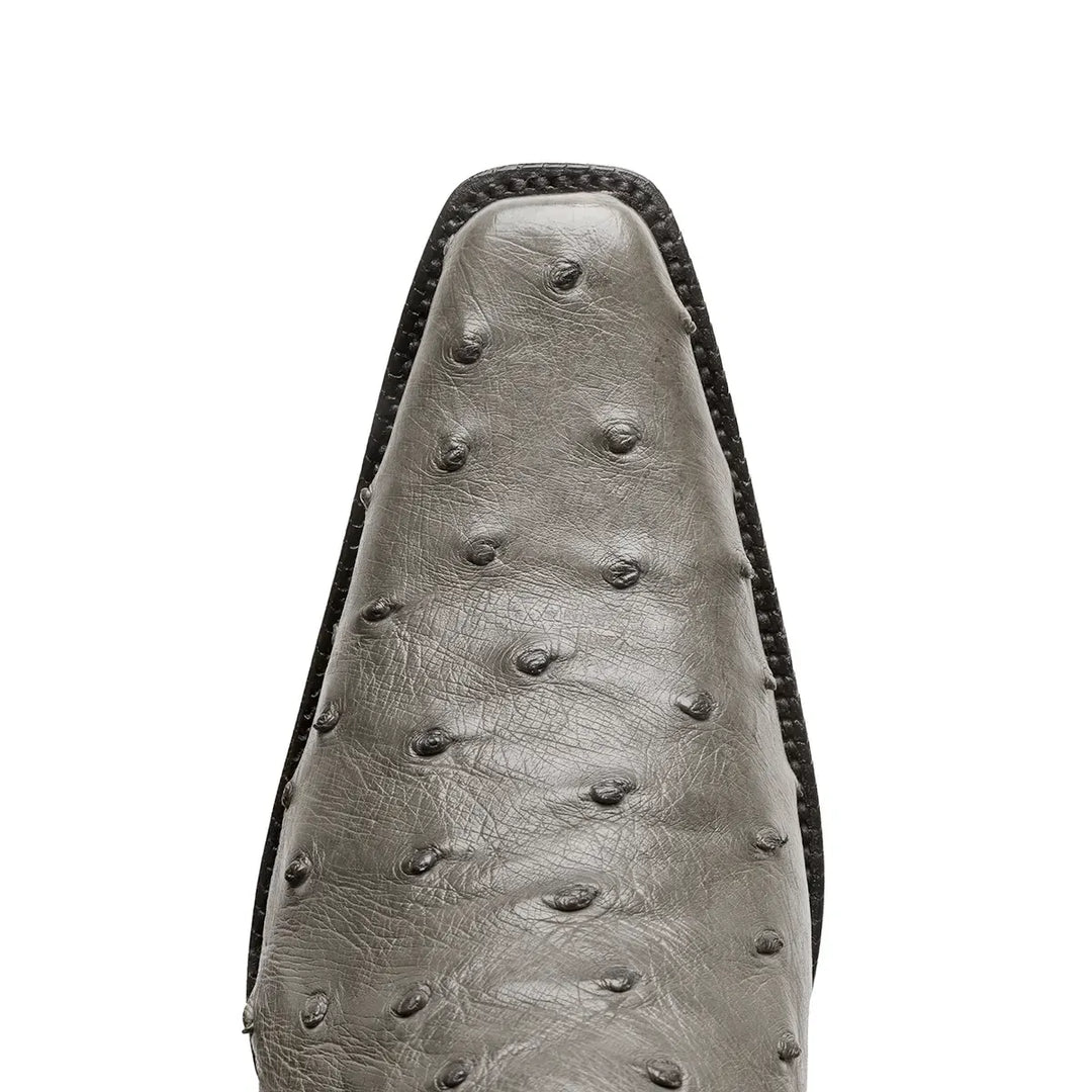 Bota Cortez Full Quill Avestruz Spanish Toe - Gris