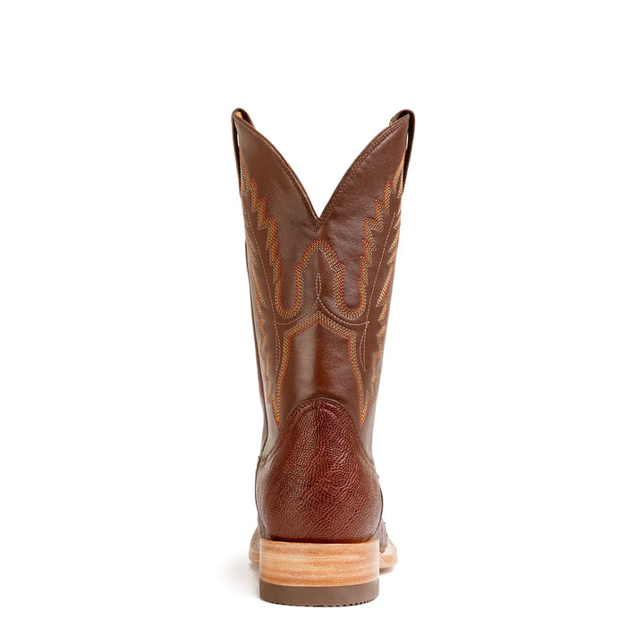 Arroyo Smooth Ostrich Stockman Bota de punta cuadrada - Marrón tabaco