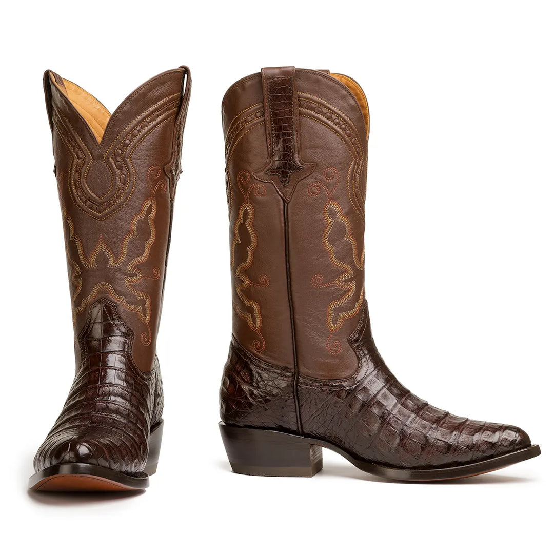 Bota Western Harris Caiman Belly Classic - Marrón