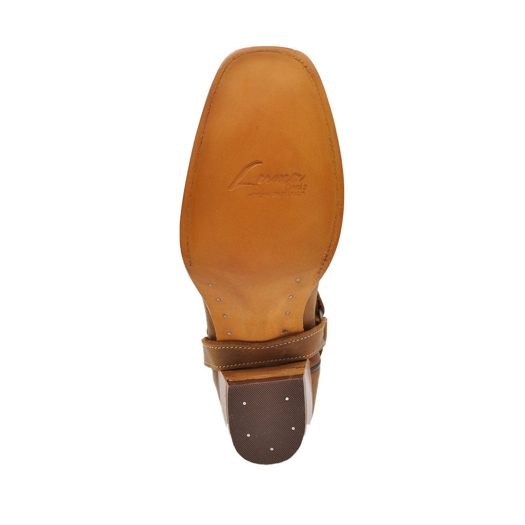 Botas Luma de mujer con punta cuadrada de color marrón y rosas rojas