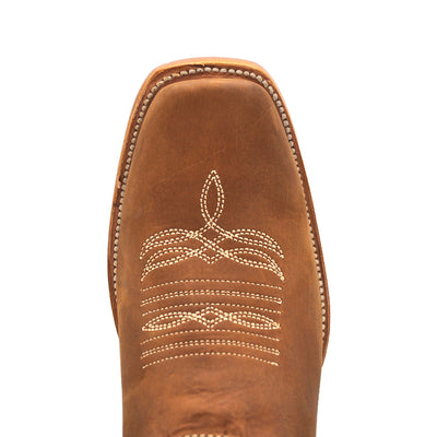 Botas Luma de mujer con punta cuadrada de color marrón y rosas rojas
