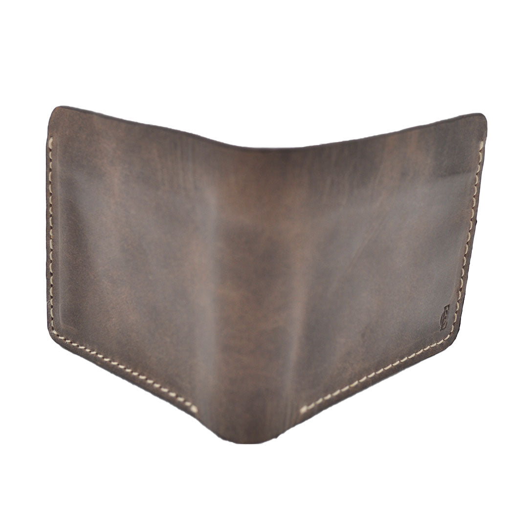 E.C. Billetera de cuero para hombre Crazy Brown Bifold